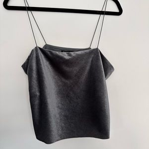 Robertson + Rodeo Velvet Tank in Silver/Gray